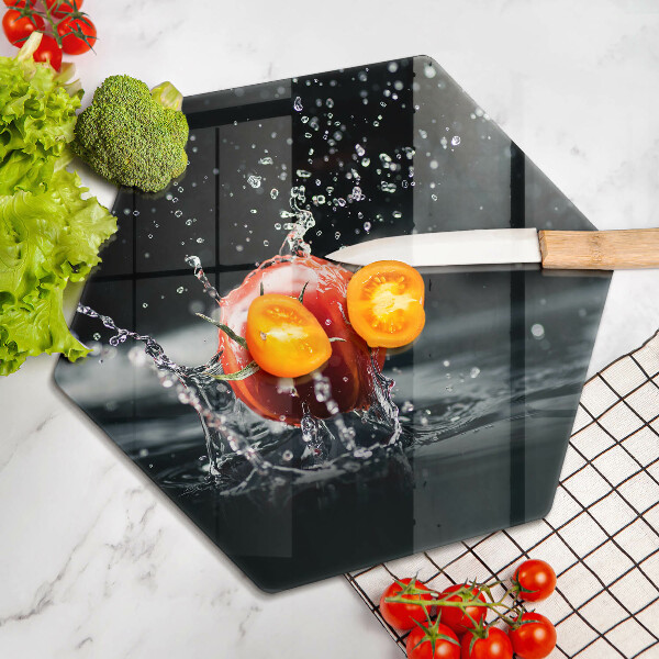 Glass kitchen board Tomato in water