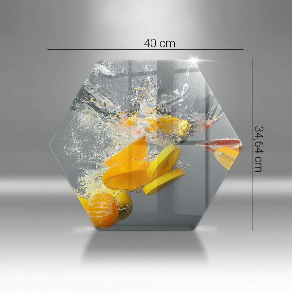 Chopping board Lemons in water