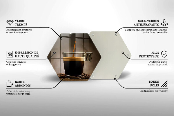 Chopping board Glass and coffee beans