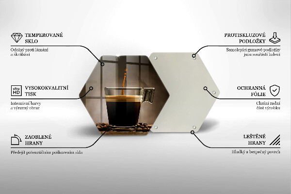 Chopping board Glass and coffee beans