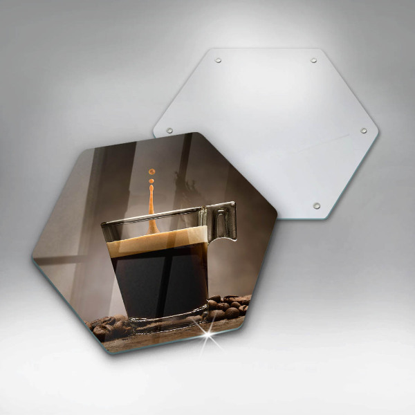 Chopping board Glass and coffee beans