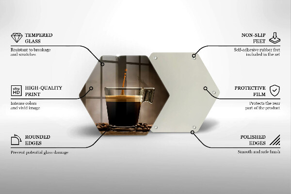 Chopping board Glass and coffee beans