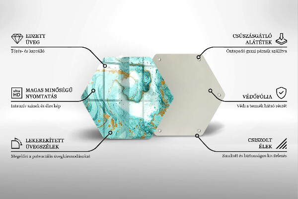 Glass worktop saver Blue abstraction