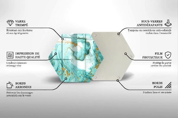 Glass worktop saver Blue abstraction