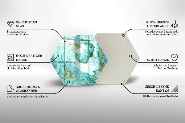 Glass worktop saver Blue abstraction