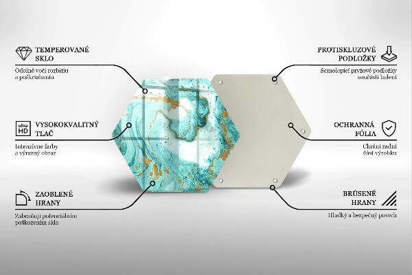 Glass worktop saver Blue abstraction