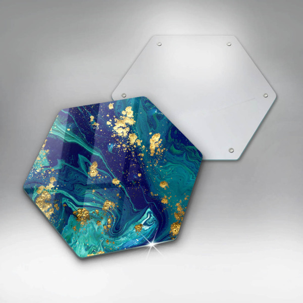 Chopping board glass Abstraction with gold