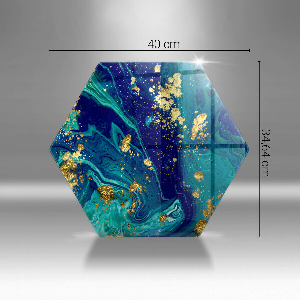 Chopping board glass Abstraction with gold