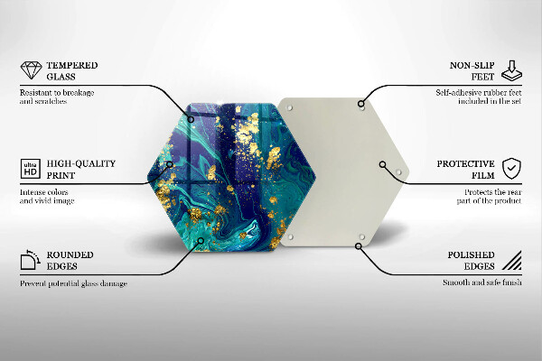 Chopping board glass Abstraction with gold