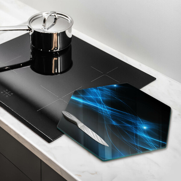Chopping board glass Blue smoke abstraction