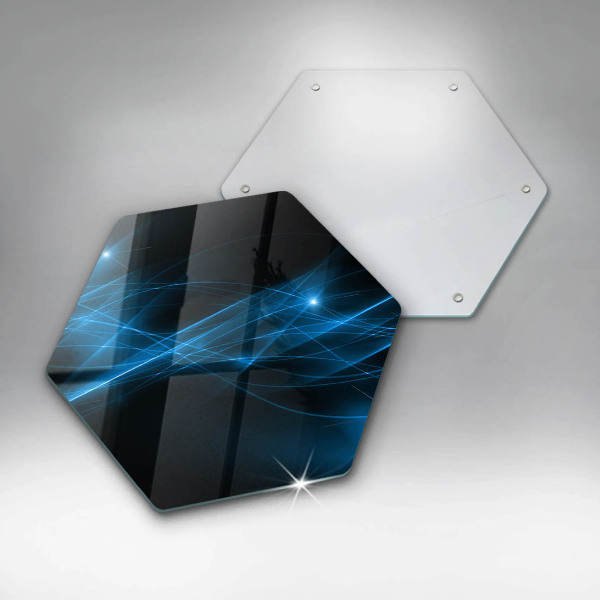 Chopping board glass Blue smoke abstraction