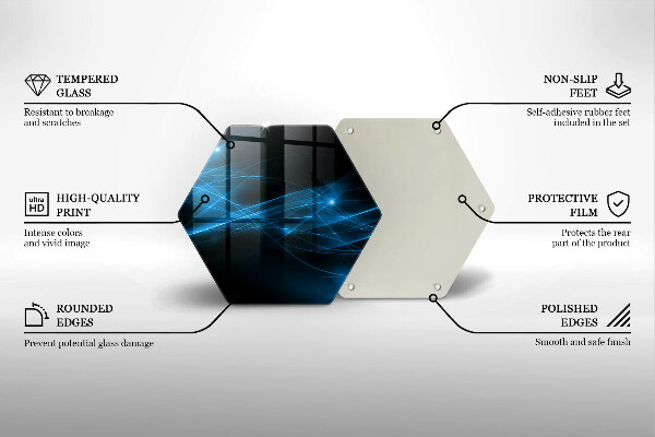 Chopping board glass Blue smoke abstraction