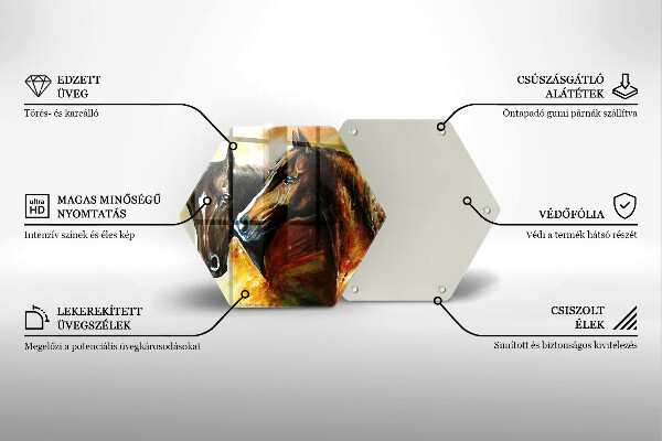 Chopping board Animals horses