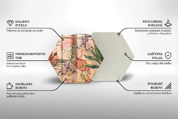 Glass worktop saver Flaminga illustration
