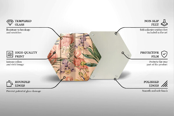 Glass worktop saver Flaminga illustration