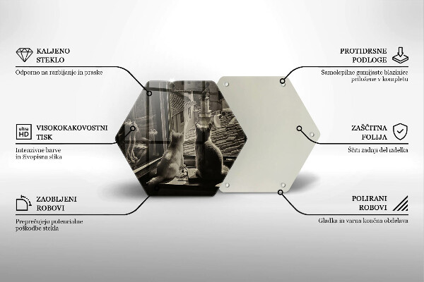 Chopping board Cats city and window