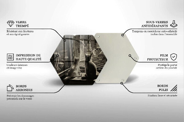 Chopping board Cats city and window