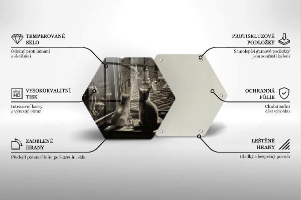 Chopping board Cats city and window