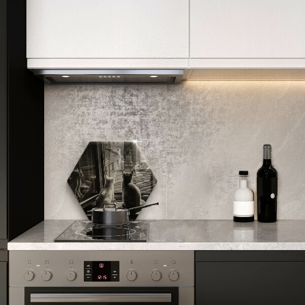 Chopping board Cats city and window