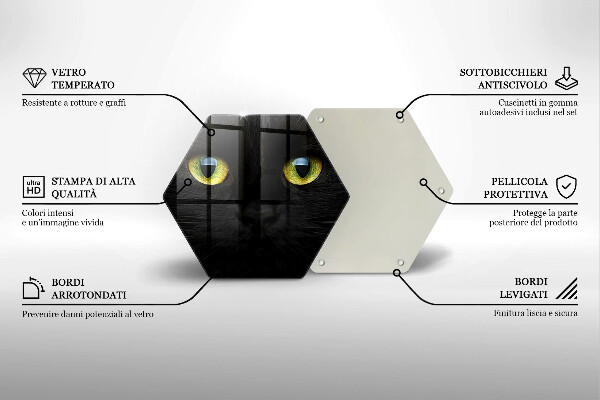 Chopping board glass Animal cat eyes