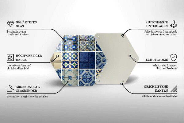 Chopping board glass Decorative tiles