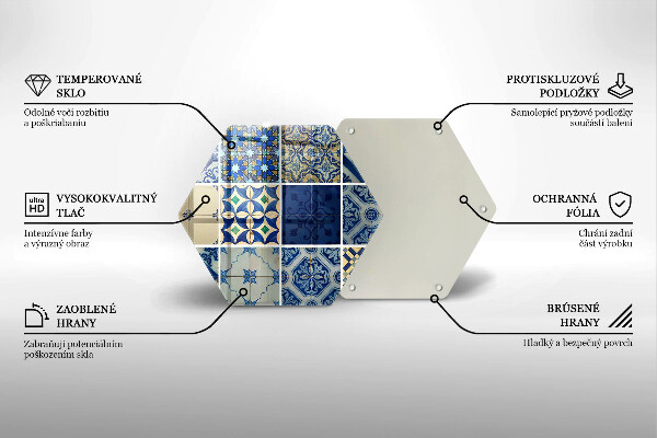 Chopping board glass Decorative tiles