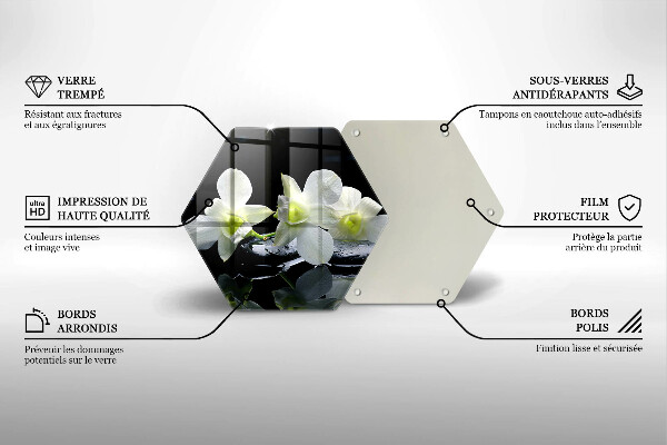 Chopping board Zen white flowers in water