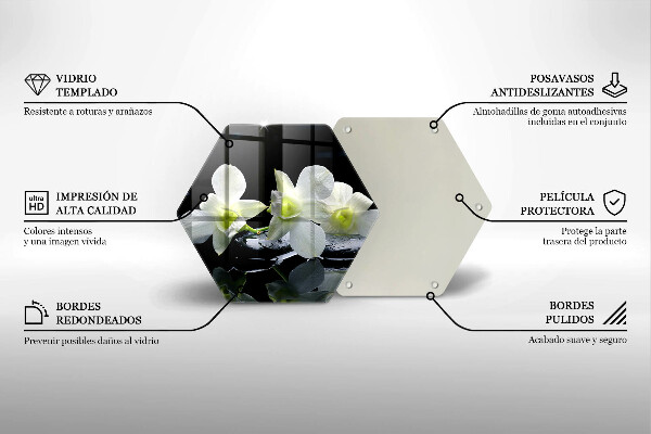 Chopping board Zen white flowers in water