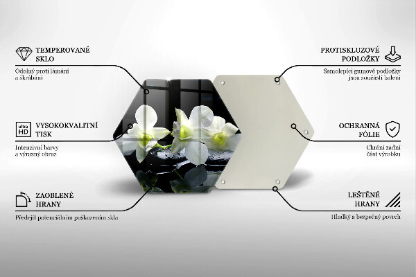 Chopping board Zen white flowers in water