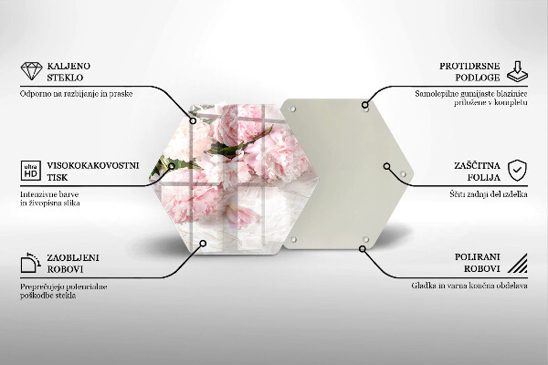 Chopping board glass Delicate roses flowers