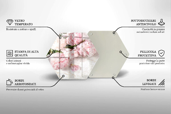 Chopping board glass Delicate roses flowers