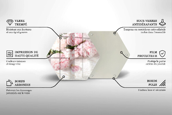 Chopping board glass Delicate roses flowers