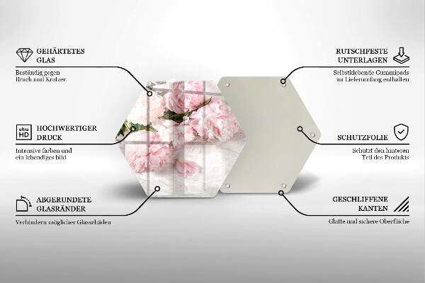 Chopping board glass Delicate roses flowers