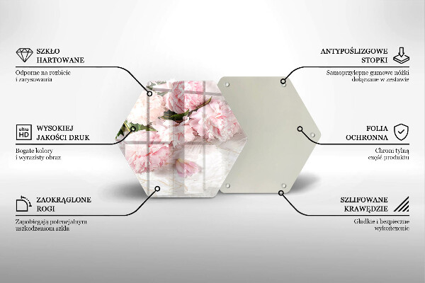 Chopping board glass Delicate roses flowers