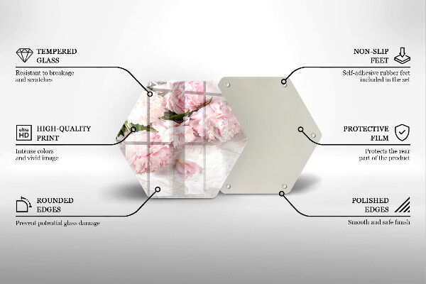 Chopping board glass Delicate roses flowers