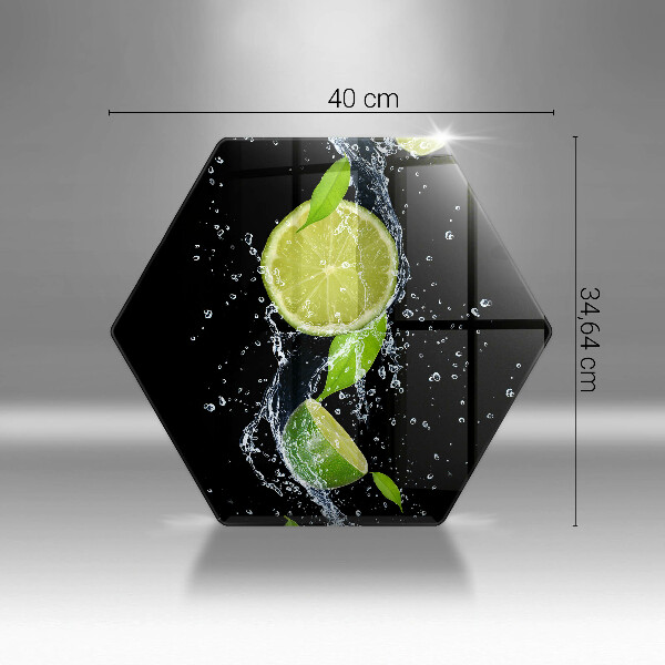 Chopping board Juicy lime in water