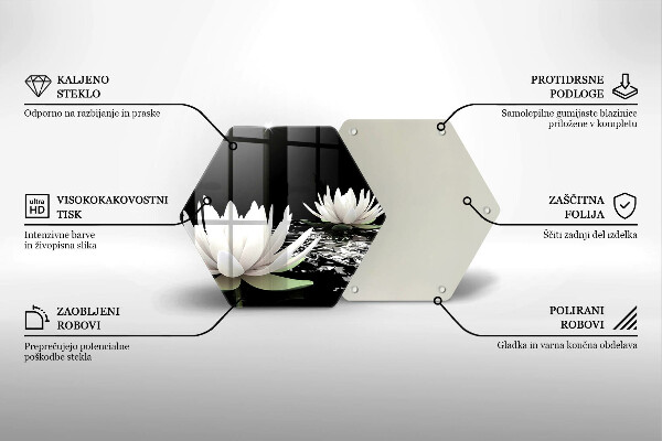 Chopping board White lilies on the water