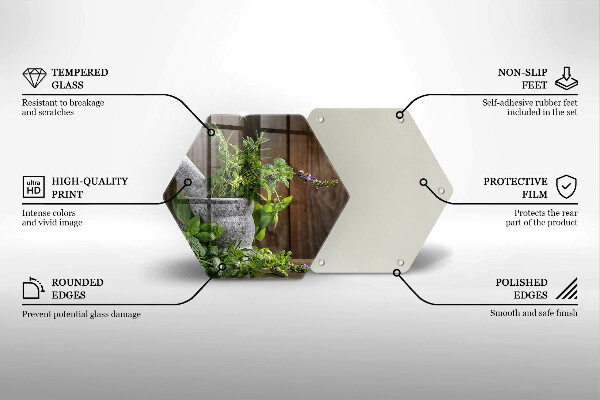 Chopping board Herbs plants and wood