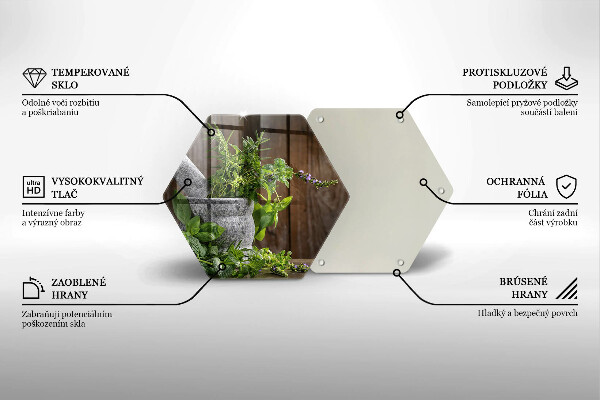 Chopping board Herbs plants and wood