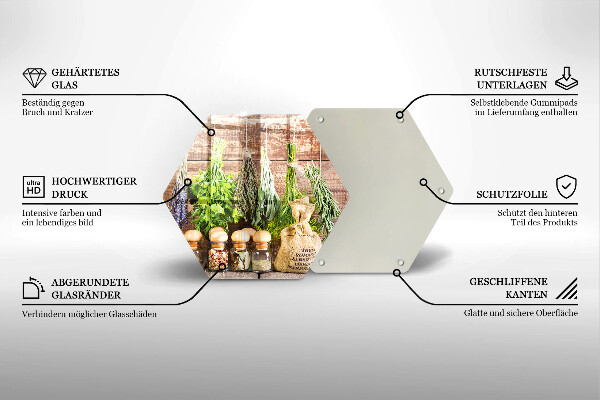 Chopping board Herbs spices and wood