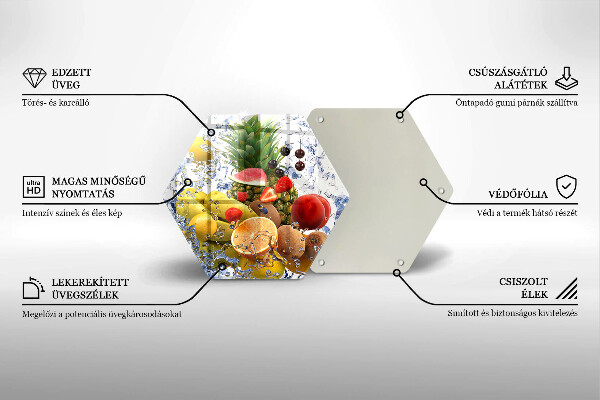 Chopping board Juicy fruit and water