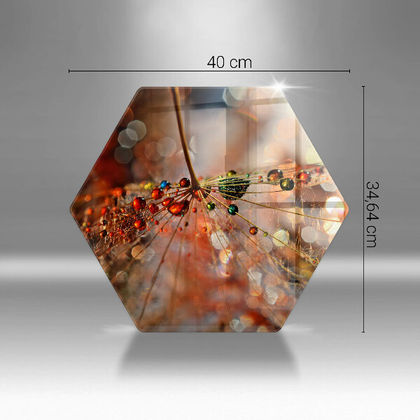 Chopping board glass Wet dandelion