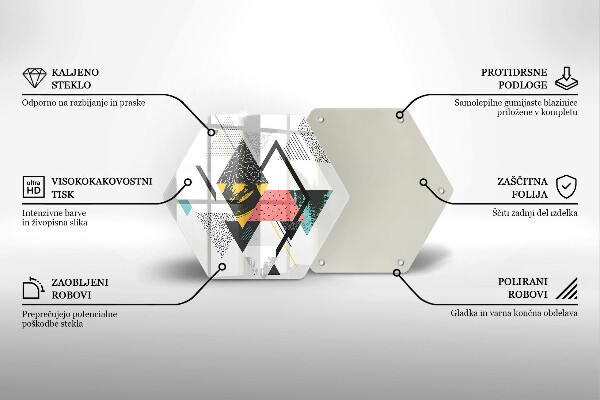 Chopping board glass Abstraction of the triangle