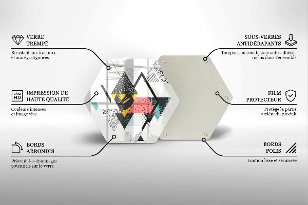 Chopping board glass Abstraction of the triangle