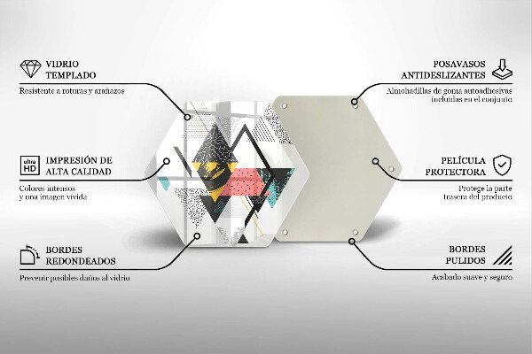 Chopping board glass Abstraction of the triangle