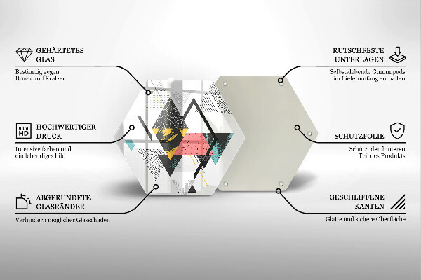 Chopping board glass Abstraction of the triangle