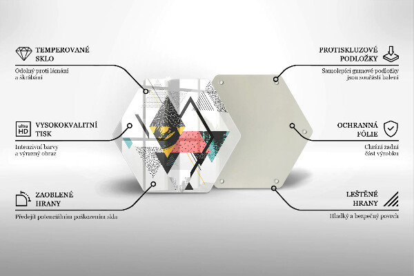 Chopping board glass Abstraction of the triangle