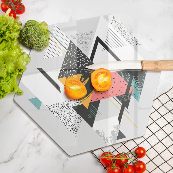 Chopping board glass Abstraction of the triangle