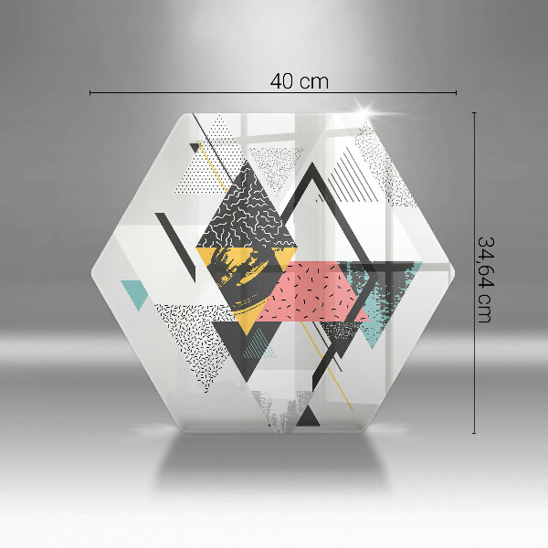 Chopping board glass Abstraction of the triangle