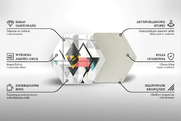 Chopping board glass Abstraction of the triangle